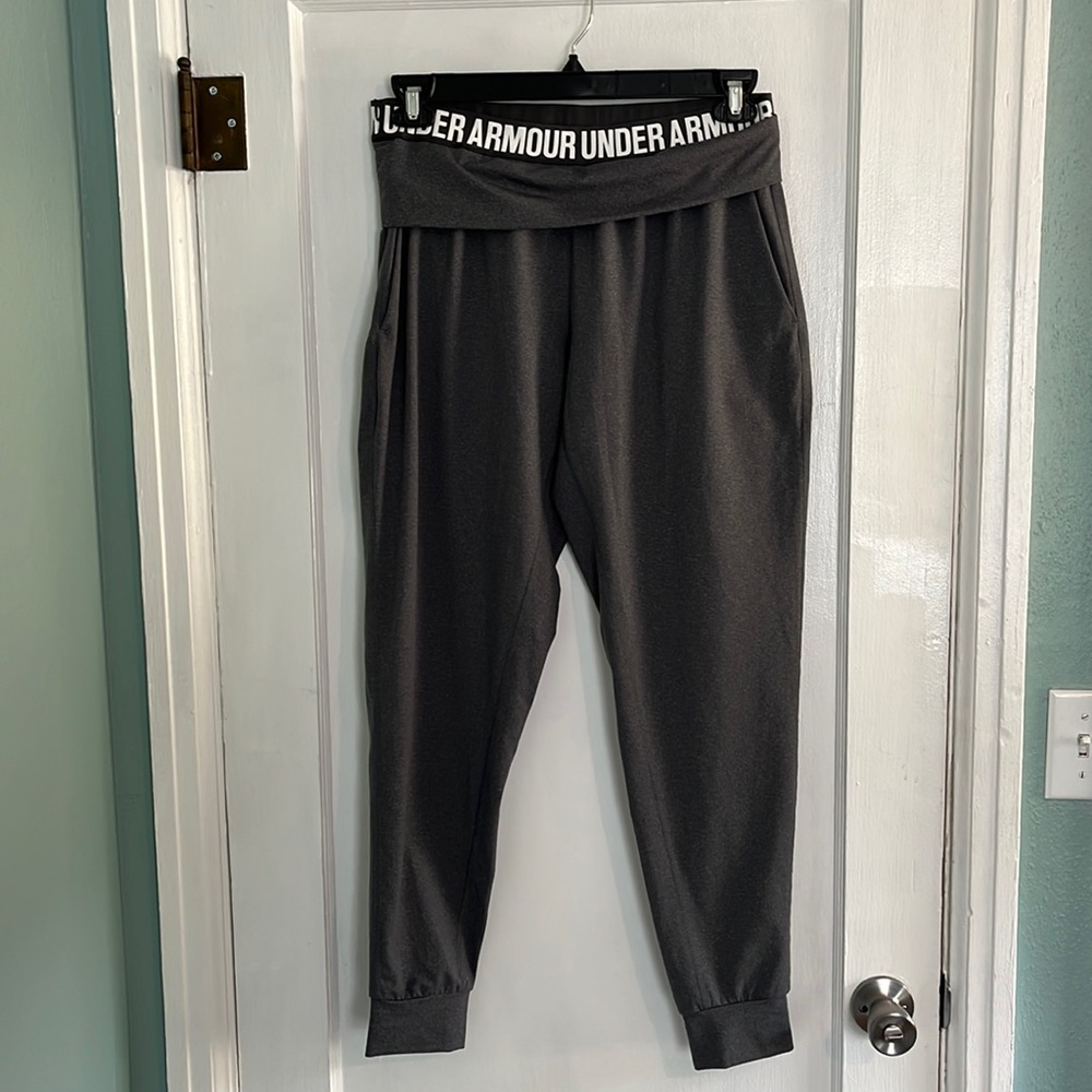 Under Armour gray sweats.